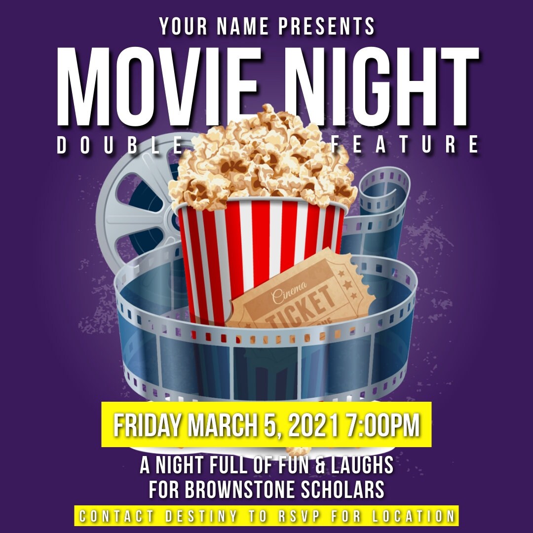 Movie Night Flyer Editable Template