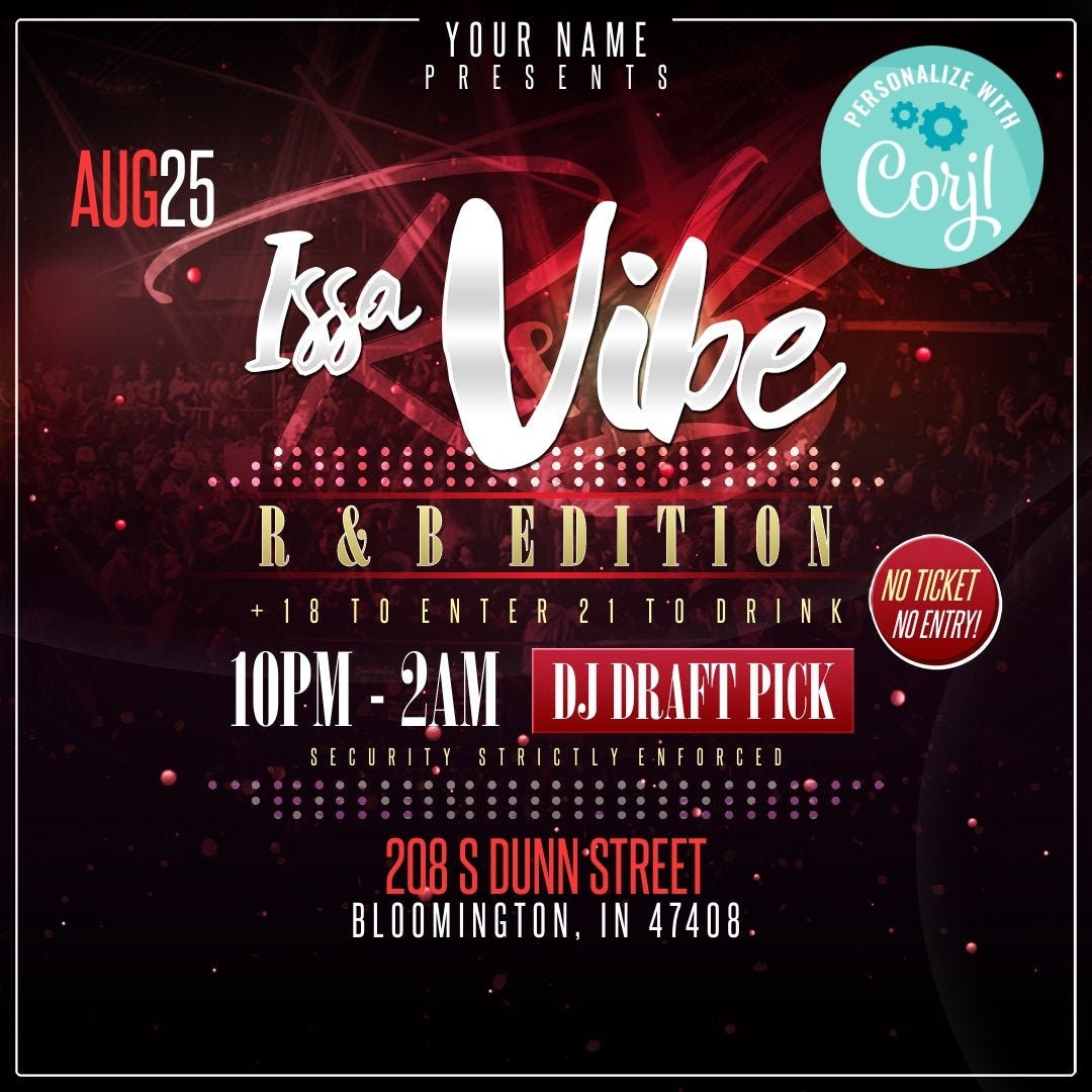 Issa Vibe R&B Party Flyer Editable Template