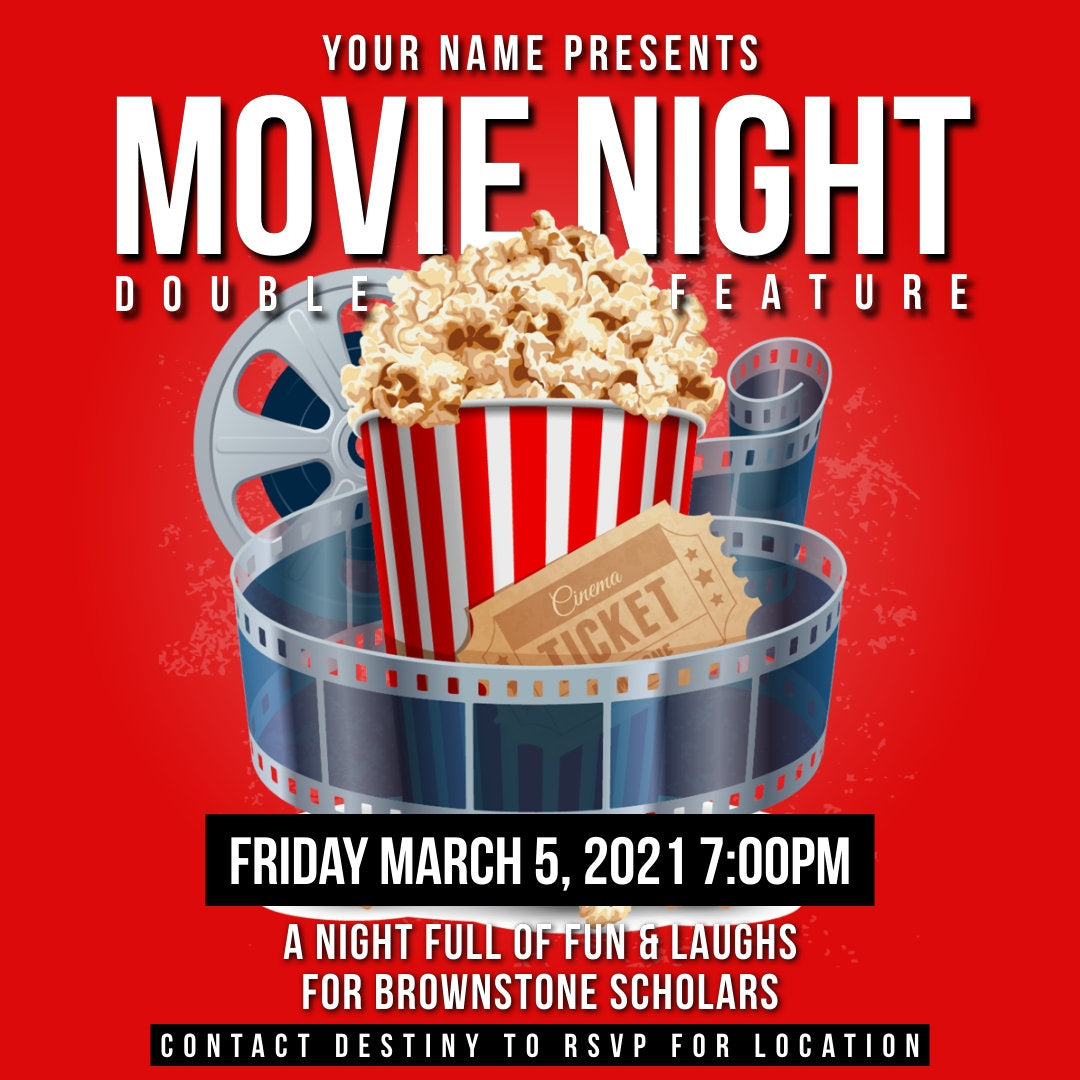 Movie Night Flyer Editable Template