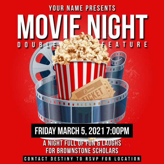 Movie Night Flyer Editable Template