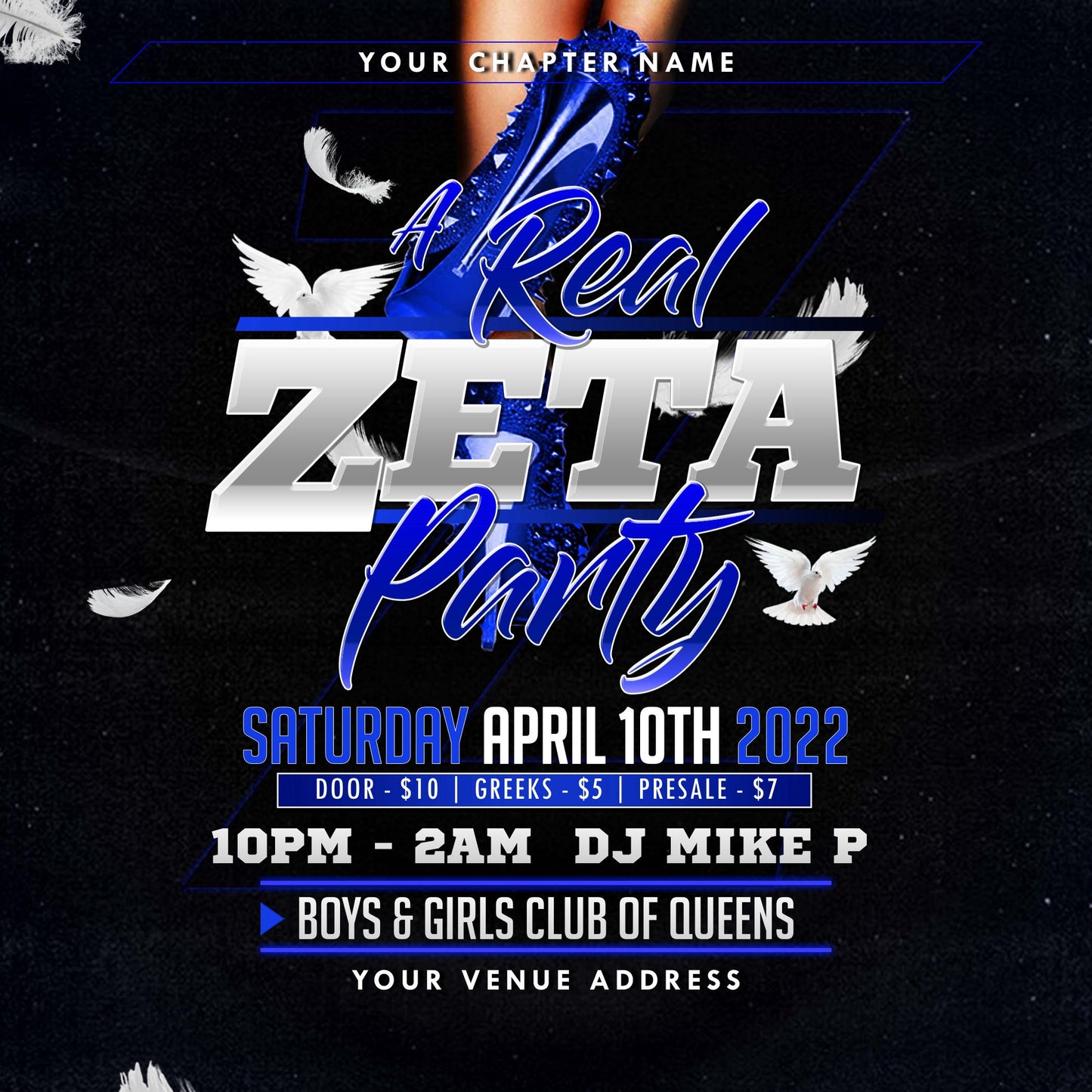 A Real Zeta Party Invitation – Editable Template (Corjl Design)
