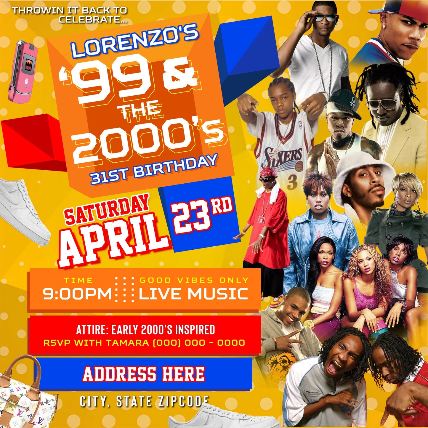 Honeycomb 106 and Park Birthday Party Invitation – Editable Template Corjl Design