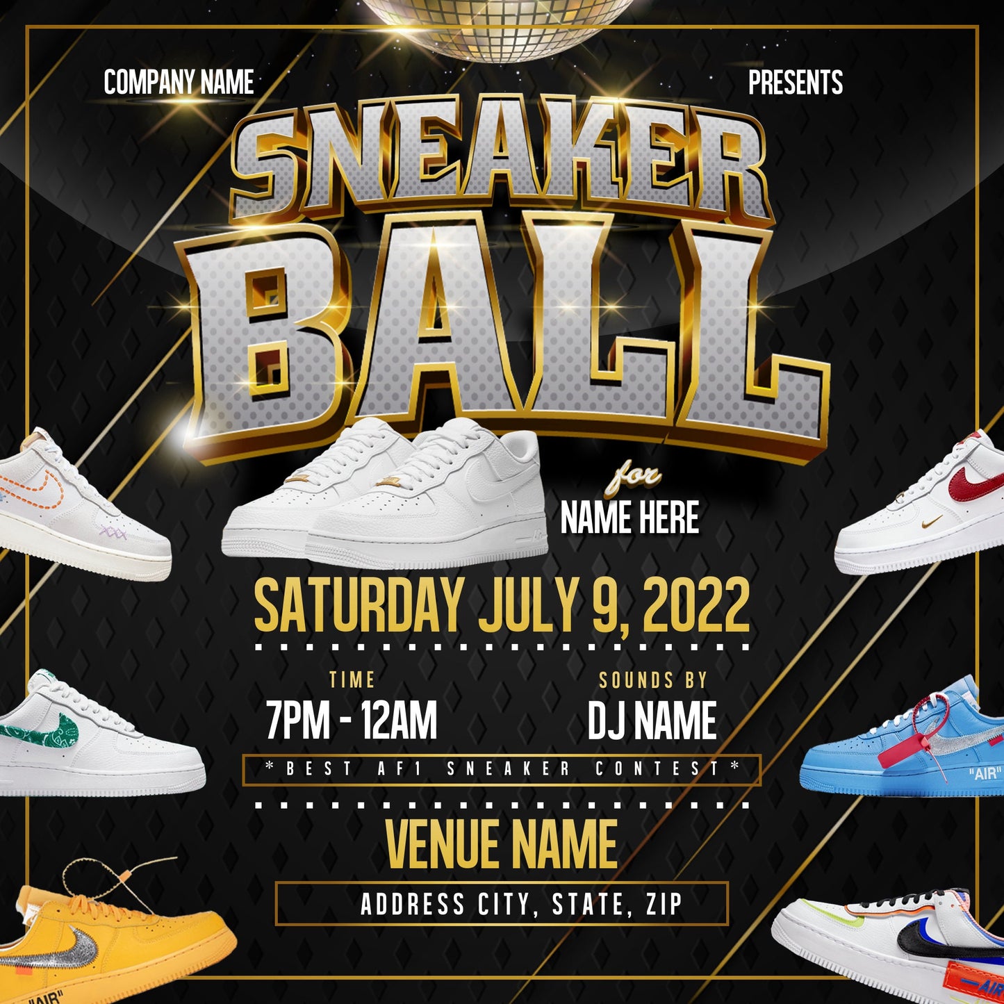 Sneaker Ball Event Invitation – Editable Template (Corjl Design)