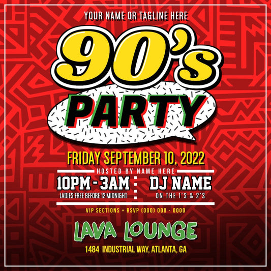 Hot 90's Party Invitation – Editable Template Corjl Design
