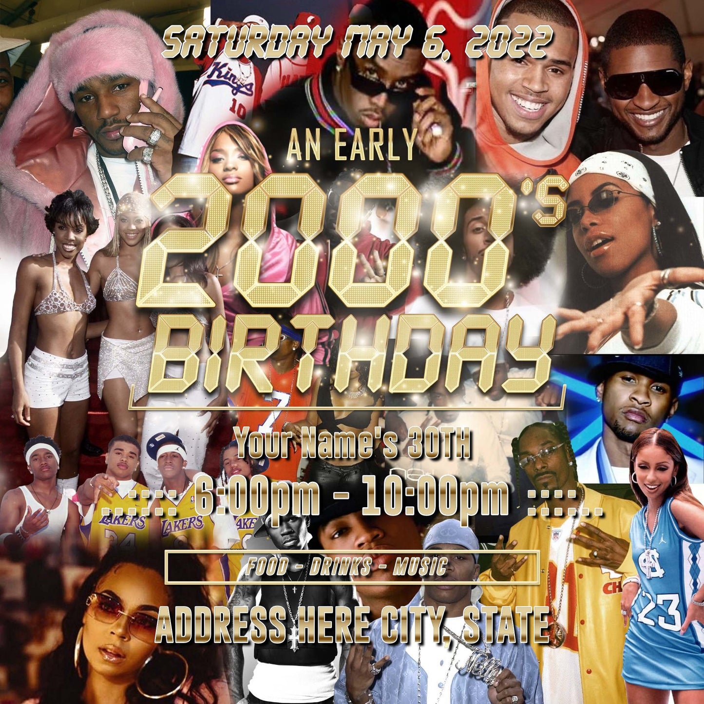 An Early 2000's Birthday Flyer Editable Template (OG Edition)