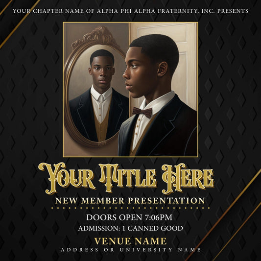 New Alpha Phi Alpha Member Event Flyer Editable Template