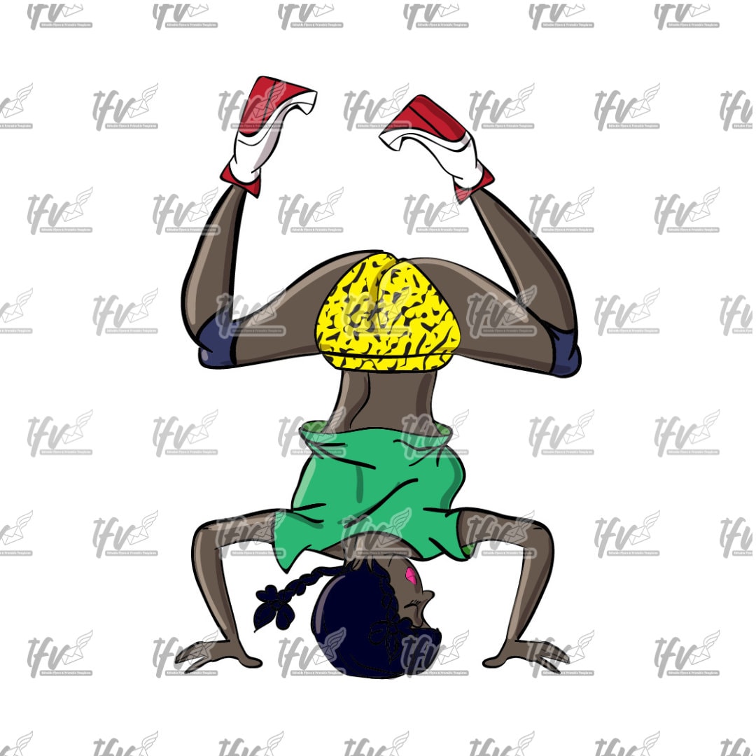 Twerk Dance Cartoon Clip Art (PNG File)