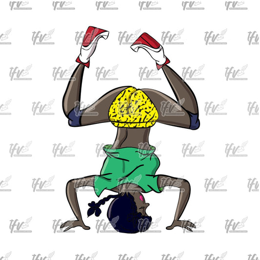 Twerk Dance Cartoon Clip Art (PNG File)