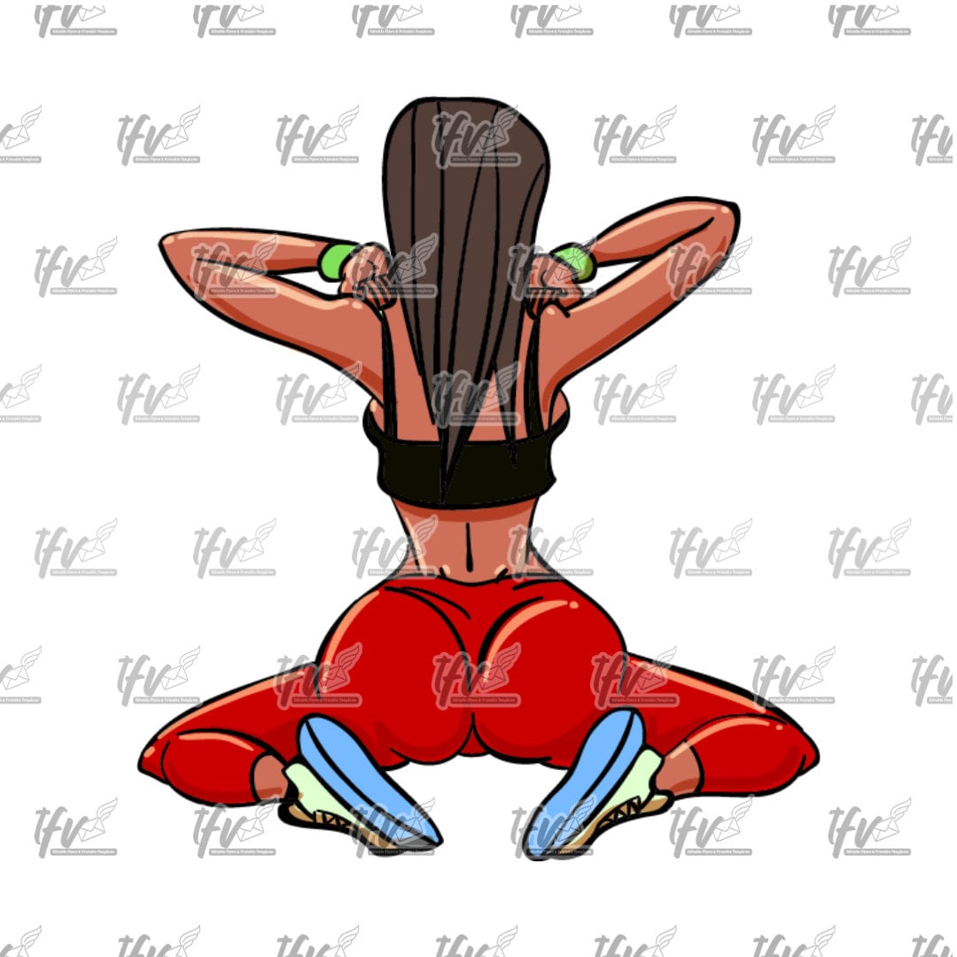 Twerk Dance Cartoon Clip Art (PNG File)