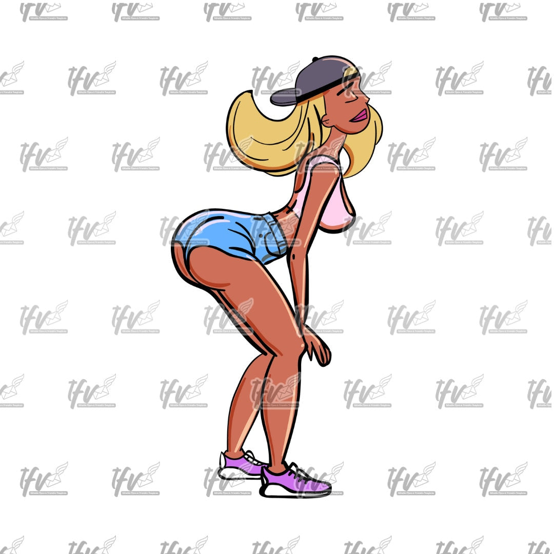 Twerk Dance Cartoon Clip Art (PNG File)