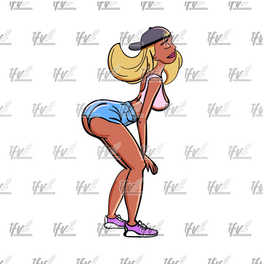 Twerk Dance Cartoon Clip Art (PNG File)