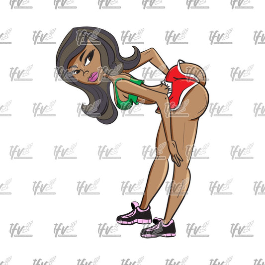 Twerk Dance Cartoon Clip Art (PNG File)