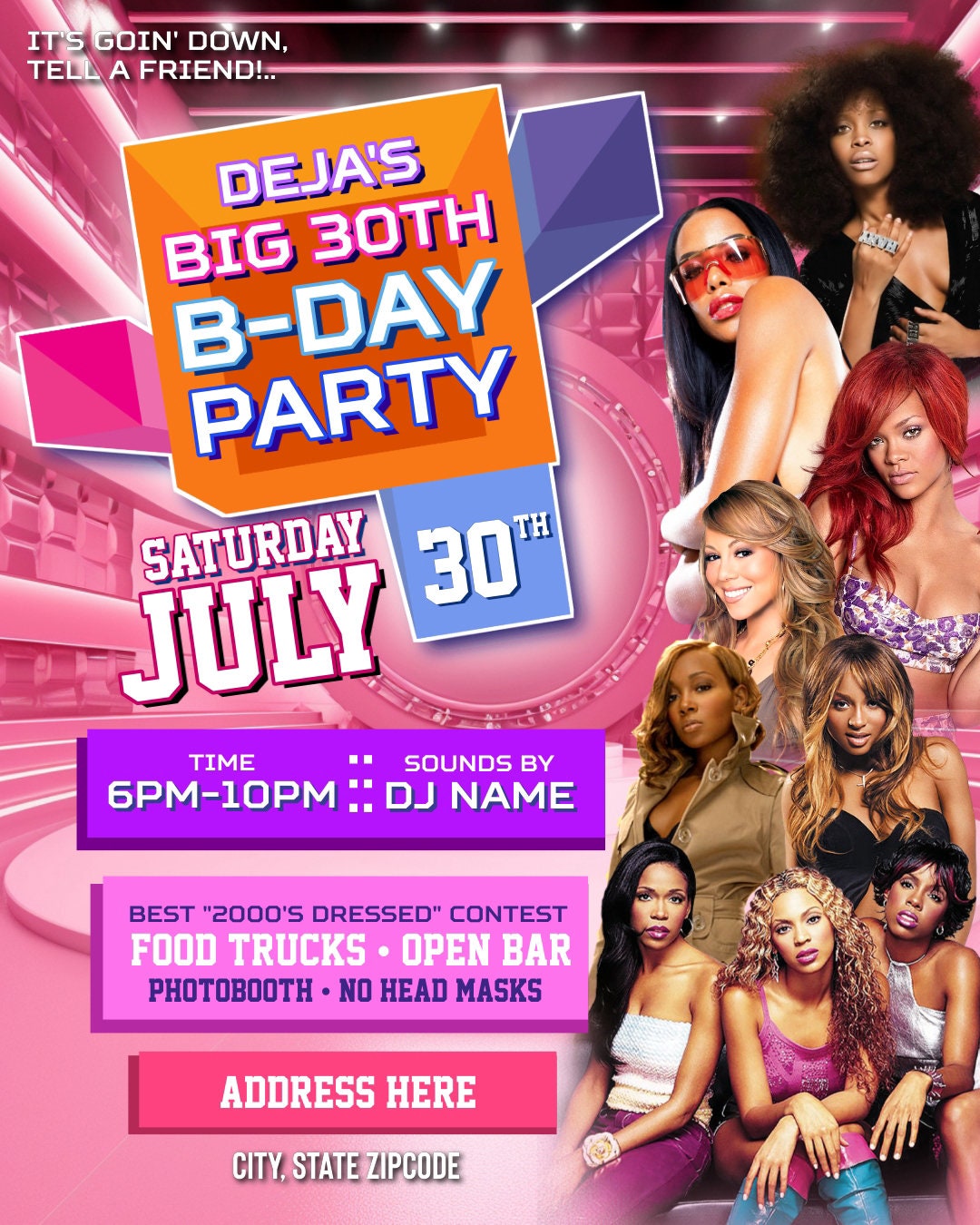 Ladies Night 06 & Park Party Invitation – Editable Corjl Template