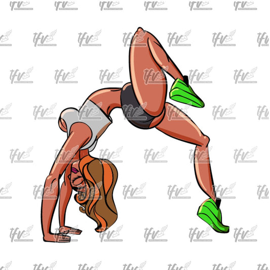 Twerk Dance Cartoon Clip Art (PNG File)