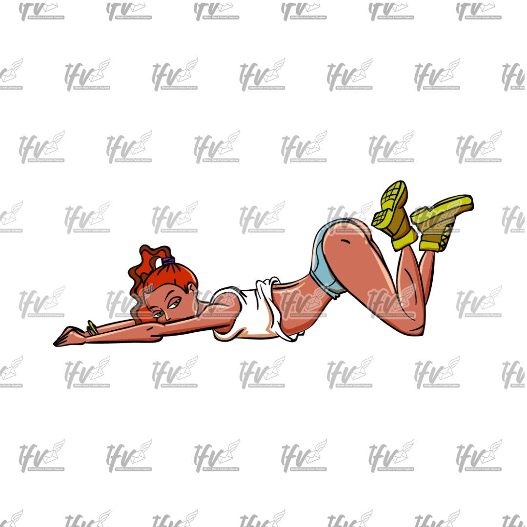 Twerk Dance Cartoon Clip Art (PNG File)