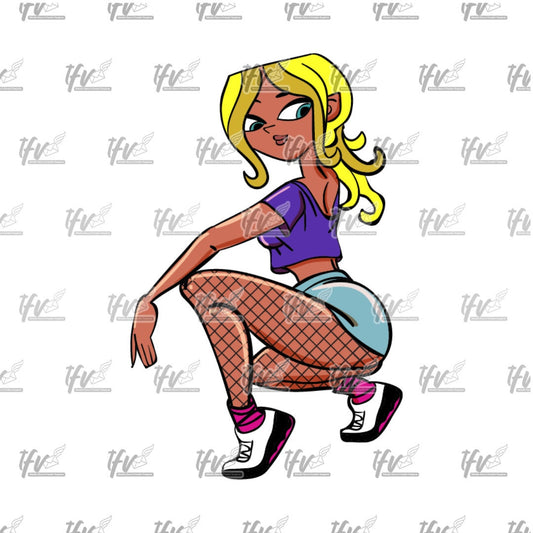 Twerk Dance Cartoon Clip Art (PNG File)