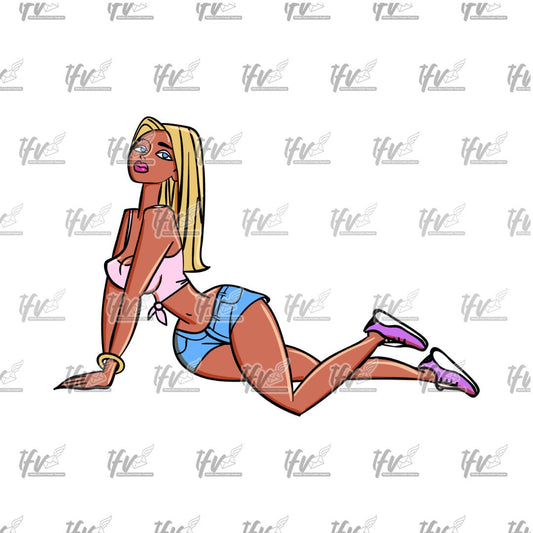 Twerk Dance Cartoon Clip Art (PNG File)