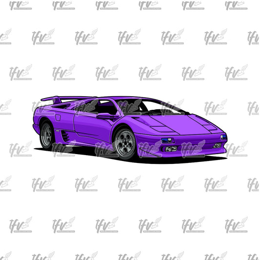 Purple Lambo, Fast Car Clip Art