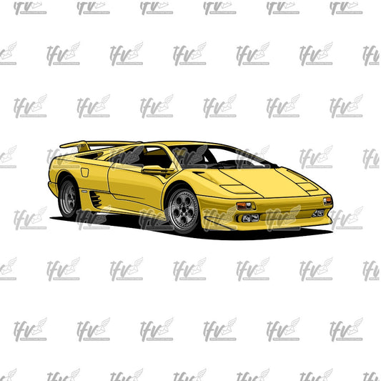 Yellow Lambo, Fast Car Clip Art