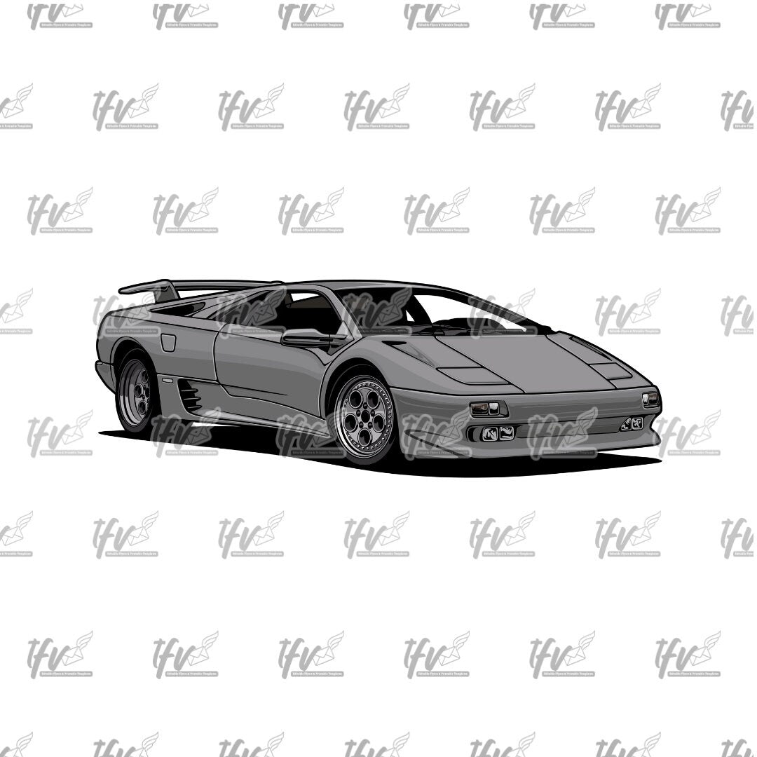 Silver Lambo, Fast Car Clip Art