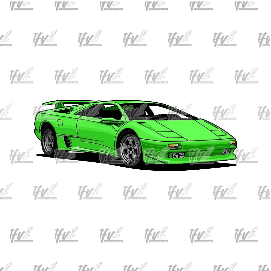 Green Lambo, Fast Car Clip Art