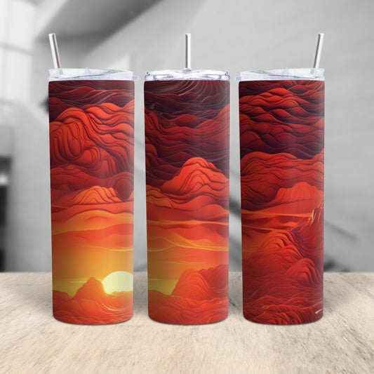3D Lava 20 Oz Skinny Tumbler Wrap