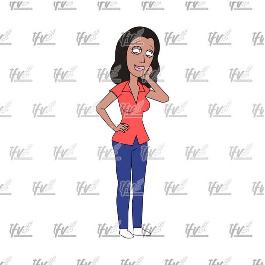 Black Woman Animation, Black Woman Clipart, Black Girl Cartoon, African American Cartoon Character, Sublimation Art, Png, Cartoon Clipart