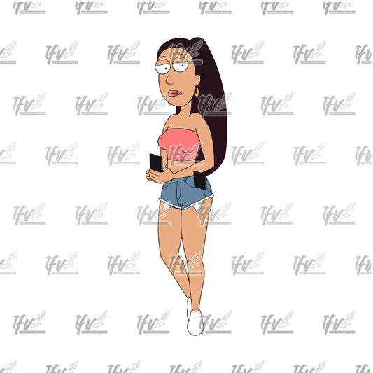 Woman on Cell Phone Clip Art
