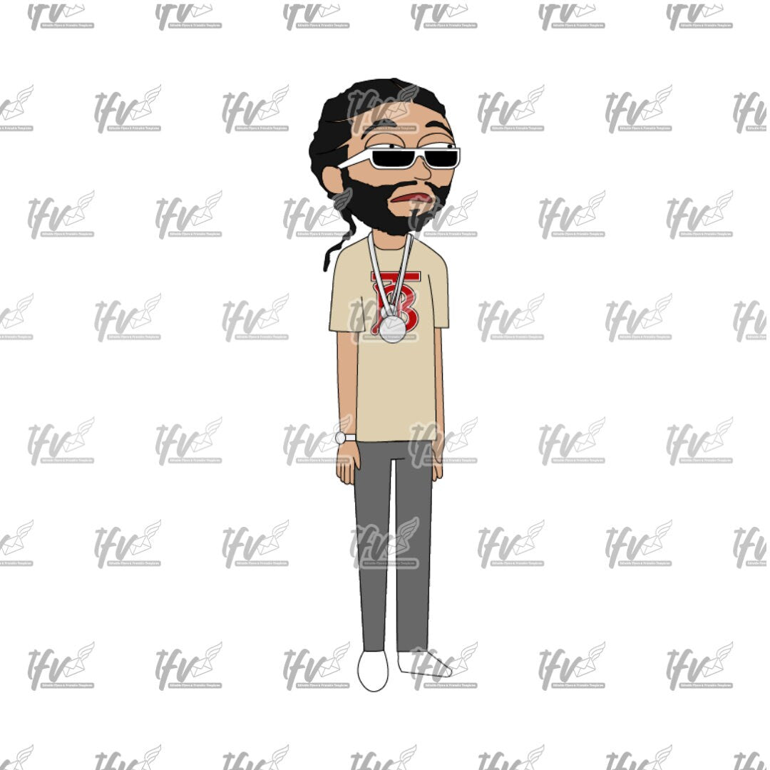 Twerk Dance Cartoon Clip Art (PNG File)