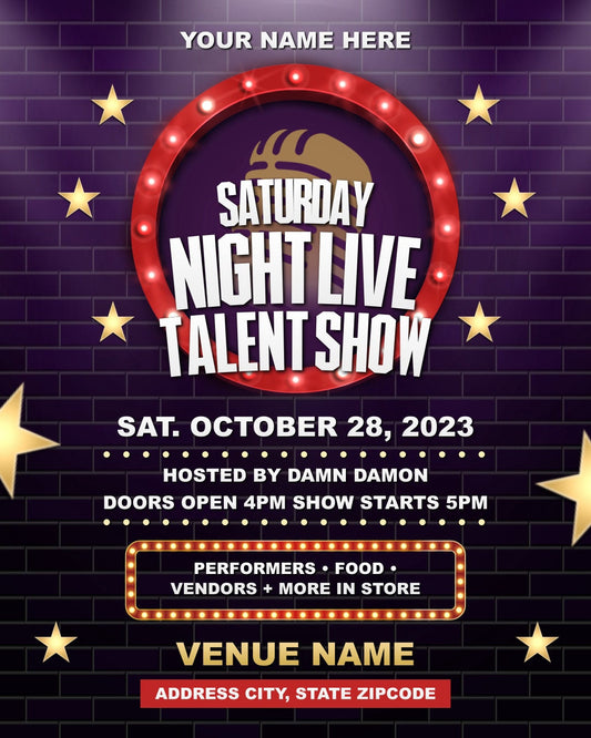 SNL Talent Show Invitation - Editable Template (Corjl Design)