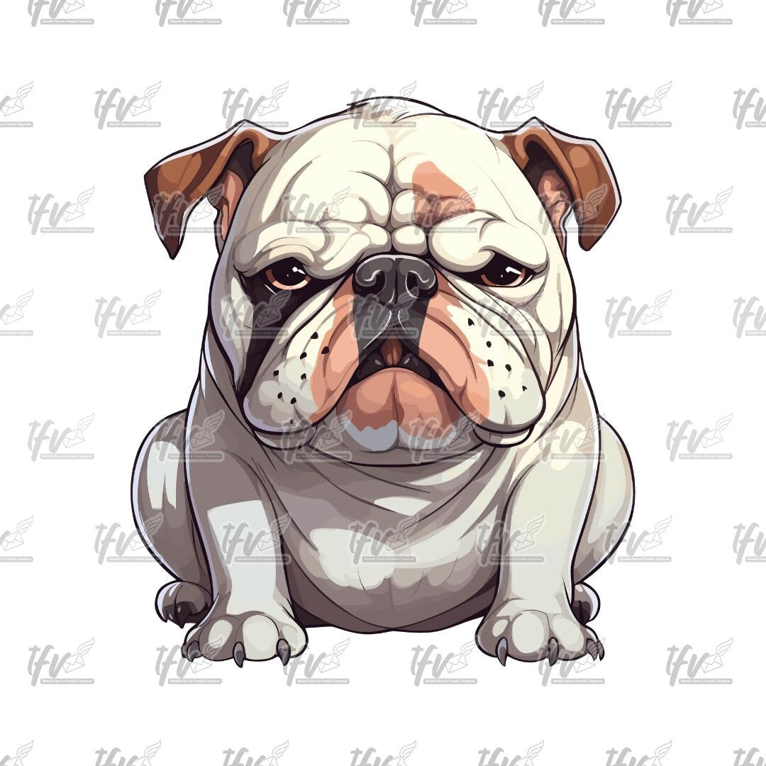 White Bulldog Clip Art