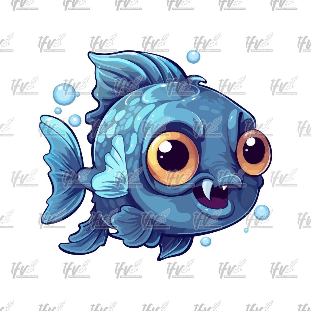 Funny Blue Fish Clip Art