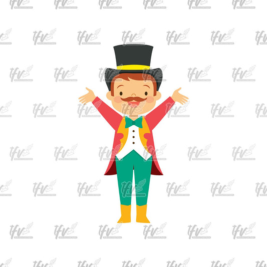 Circus Showman Png, Clown Clipart, Cool Band Leader, Cartoon Clipart, Carnival Clip Art, Digital Download, Sublimation Art, Printable Art