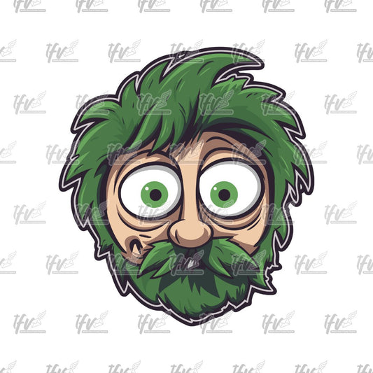 Funny Greenman, Greensmen Sticker Art, Garth Green Clip Art, Green Man PNG, Vector Art, Cartoon, Illustration, Sublimation, Clip Art
