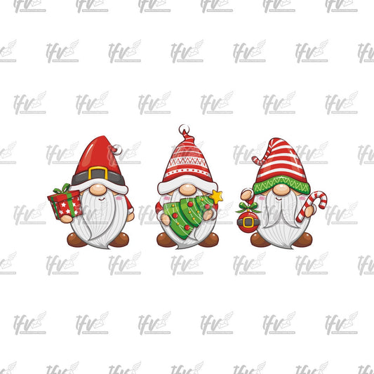 3 Christmas Gnomes Clip Art