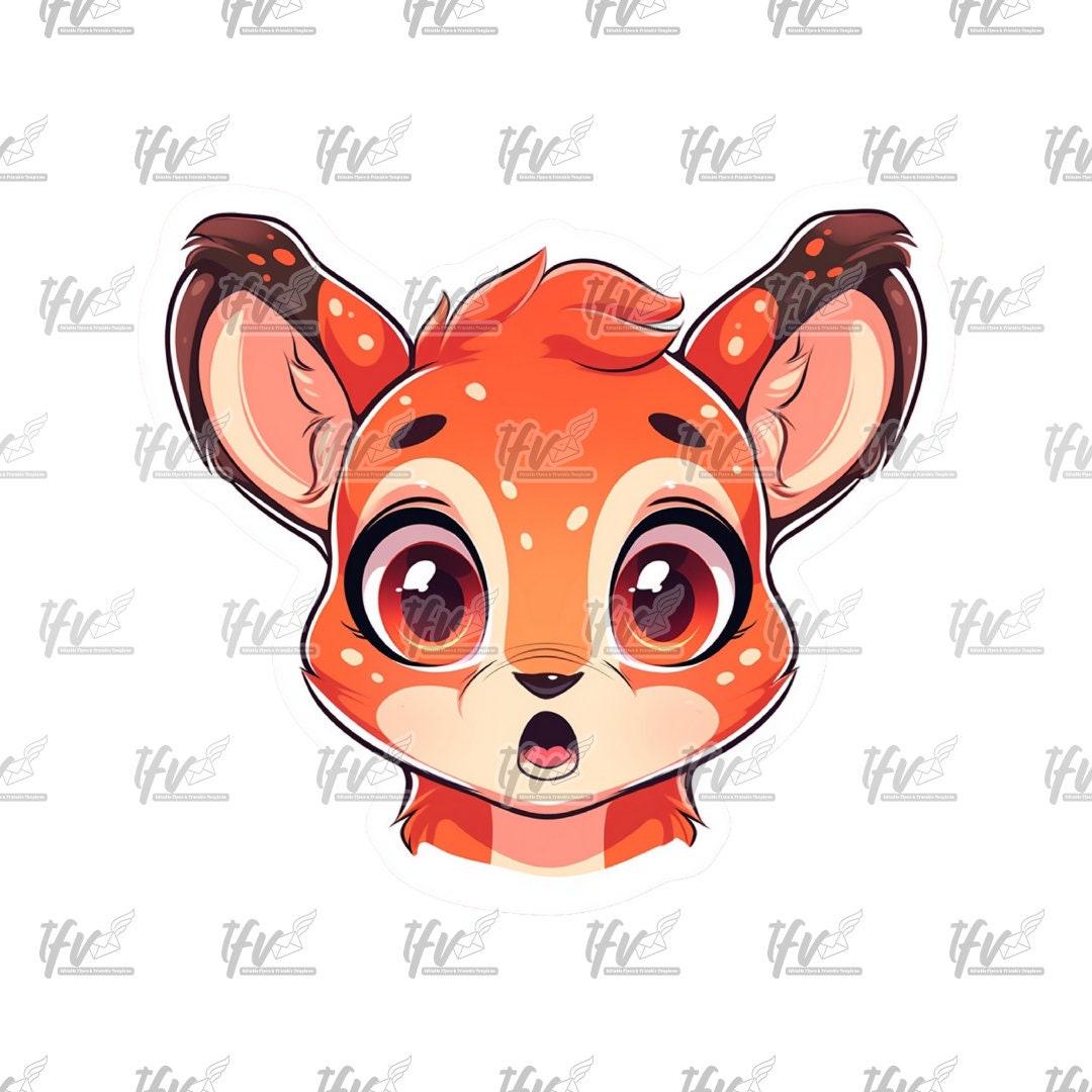 Christmas Reindeer, Bambi PNG, Vector Art, Cartoon, Rudolph Clipart, Christmas Clipart, Christmas Sublimation, Clip Art, Deer Design