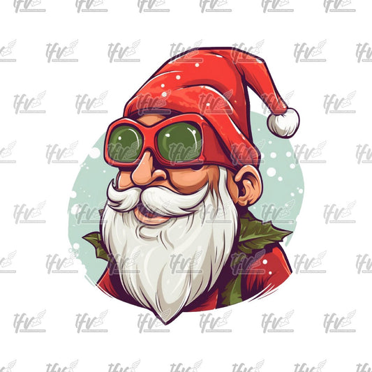Cool Santa Clause, Christmas Clip Art, Santa PNG, Vector Art, Cartoon, Grandpa Clipart, Christmas Clipart, Christmas Sublimation, Clip Art,