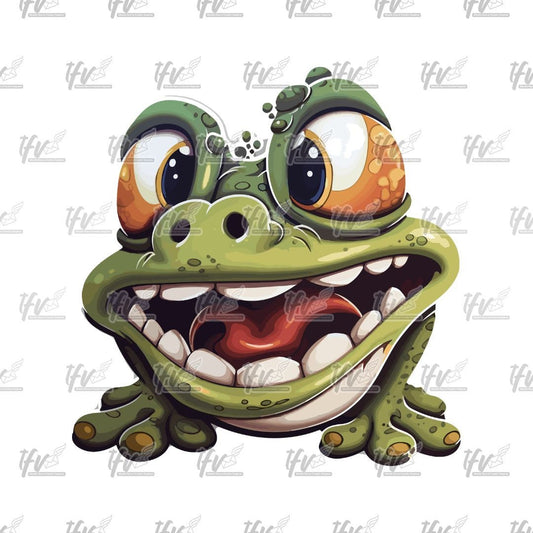 Green Frog Cartoon, Frog Character, Toad, Animal Clip Art, Fun Art, Sublimation, Animation Clipart