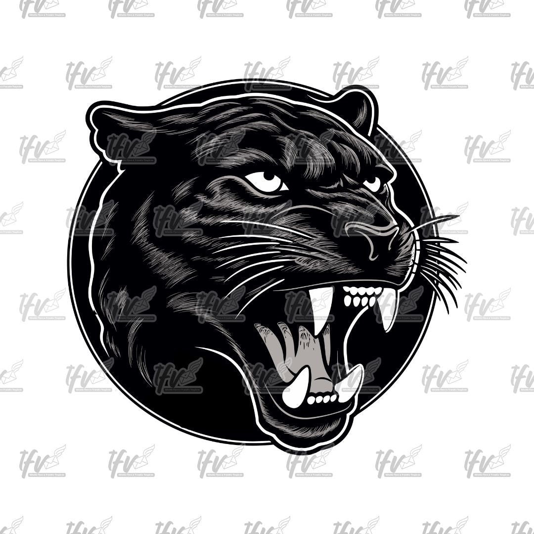 Panther Art, Animal Art, Vector Art, Animal Clip Art, Black Panther, Embroidery Circle, Circle Design, Clipart, Panther Head Clip Art, PNG