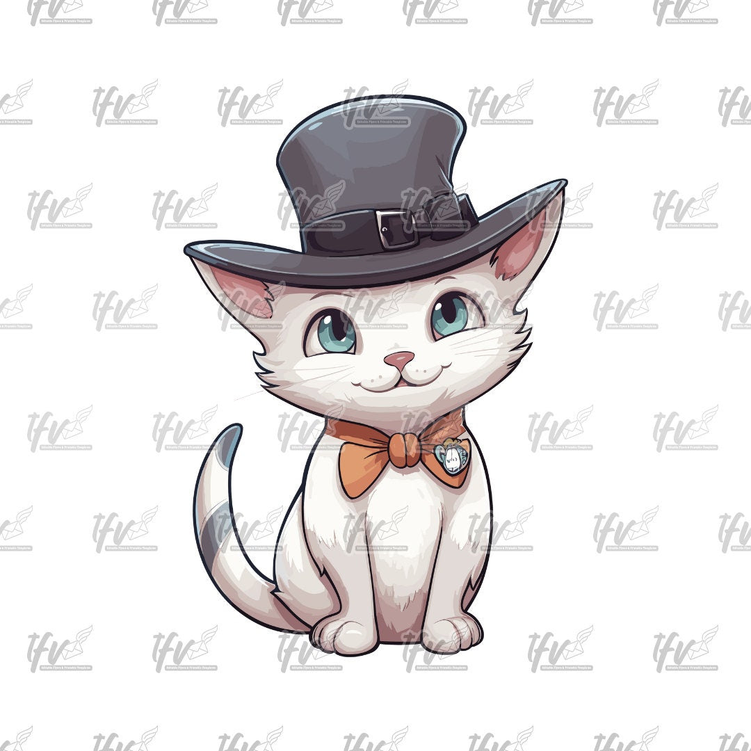 Magic Cat Clipart, Cute Cat Clipart, Halloween Cats, Halloween PNG, Cat Vector Art, Cat Cartoon, Cat Illustration, Sublimation, Clip Art