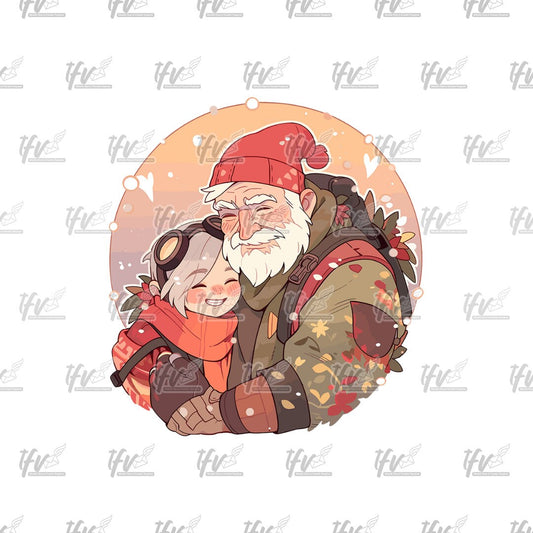 Christmas Love, Christmas PNG, Christmas Couple Art, Christmas Cartoon, Santa Clause Illustration, Sublimation, The Santa Clauses Clip Art