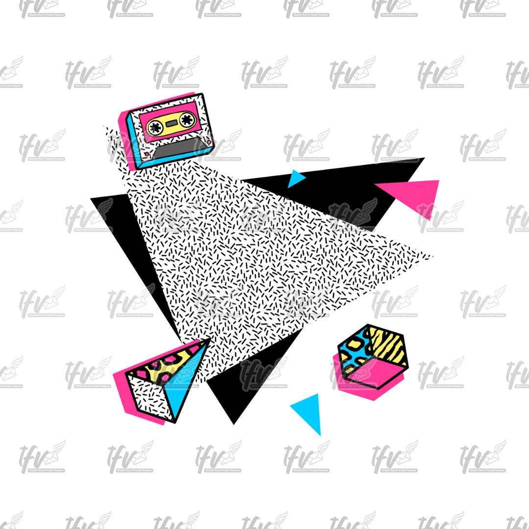 Retro 90s Tape Logo Background