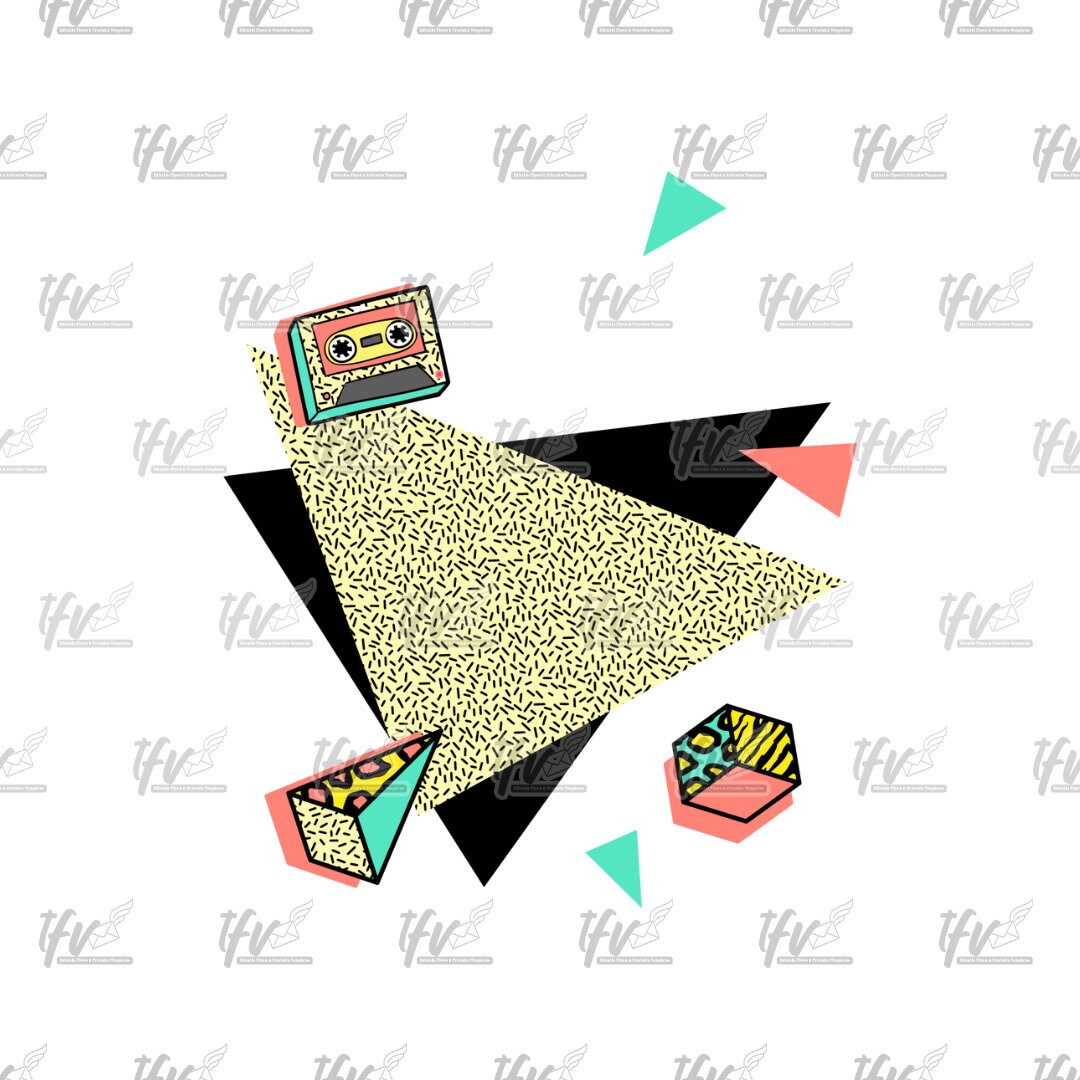 Retro 90s Tape Logo Background