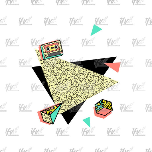 Retro 90s Tape Logo Background