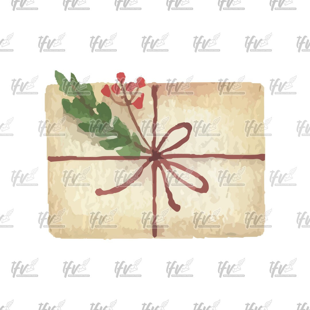 Christmas Clipart, Christmas Giftbox Watercolor Vector, Christmas ClipArt, Christmas Reef, Christmas Present Sublimation, Sublimation Design