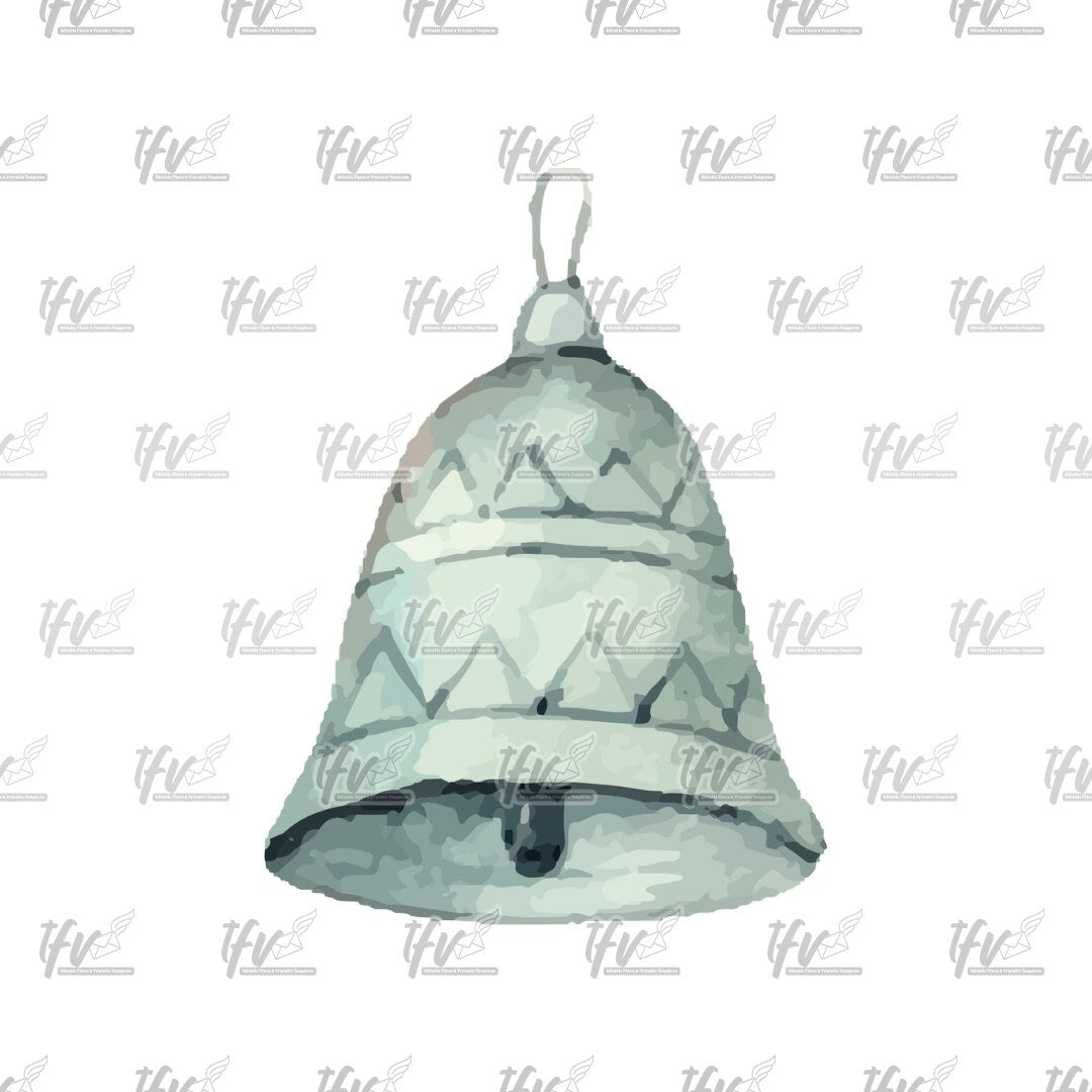 Christmas Clipart, Christmas Bell, Blue Bell Watercolor Vector, Christmas ClipArt, Christmas, Christmas Present Sublimation, Sublimations