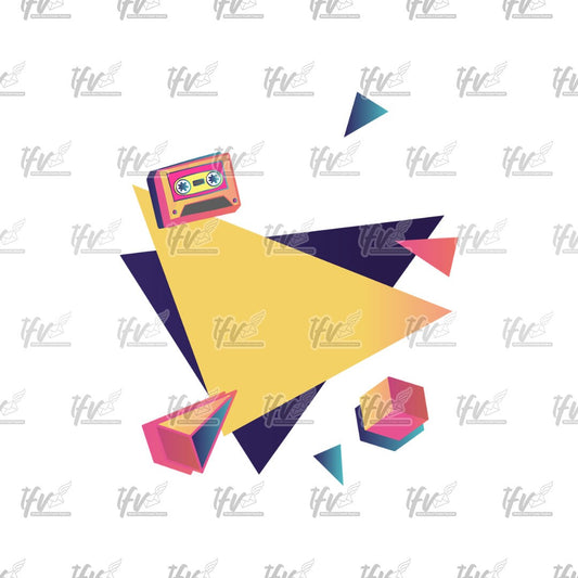 Retro 90s Tape Logo Background