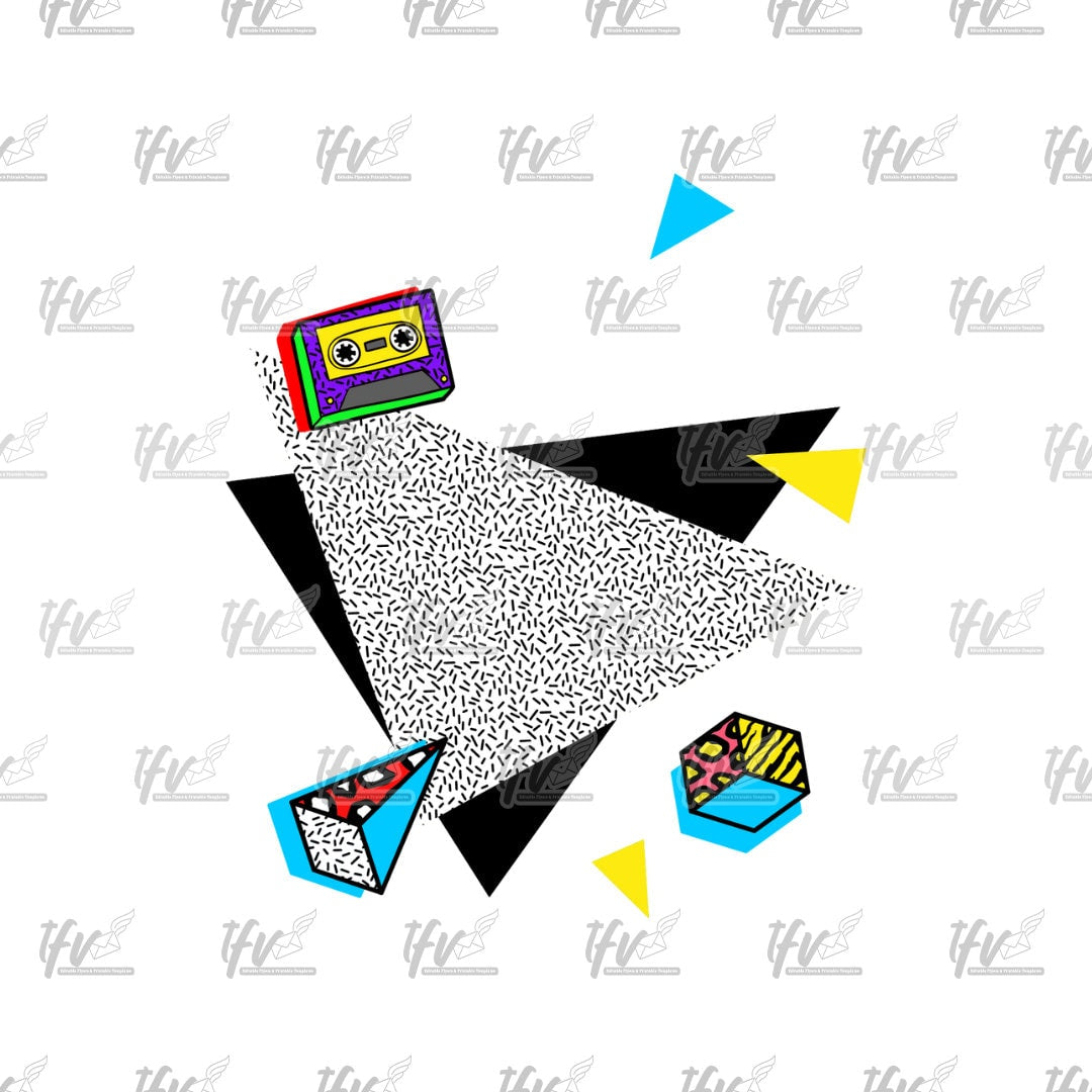 Retro 90s Tape Logo Background