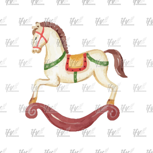 Toy Horse Clipart, Horse Watercolor Vector, Christmas Clip Art, Christmas Décor, Watercolor Christmas Sublimation, Sublimation Designs