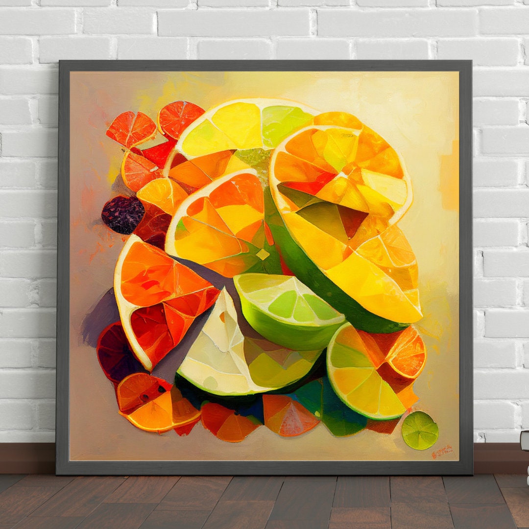 Fruit Watercolor Painting, Digital Print, Abstract Painting, Fruit Painting, Food Art Design, Fresh Produce, Instant Download, Printable Art